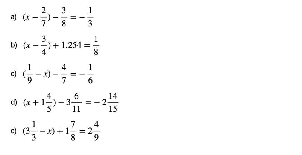 jednačine sa racionalnim brojevima